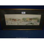 A framed and mounted Watercolour signed B. Foulger, "The Village Folk when the Reservoir was empty".