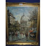 An impressionist Oil on canvas of a Paris street scene by C. Berth, signed and framed.