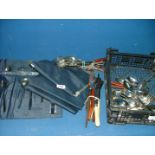 A quantity of stainless steel cutlery, steak knives etc.