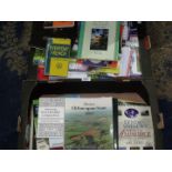 Two boxes of books including Silver hallmarks, Heritage of Cambridge, etc.