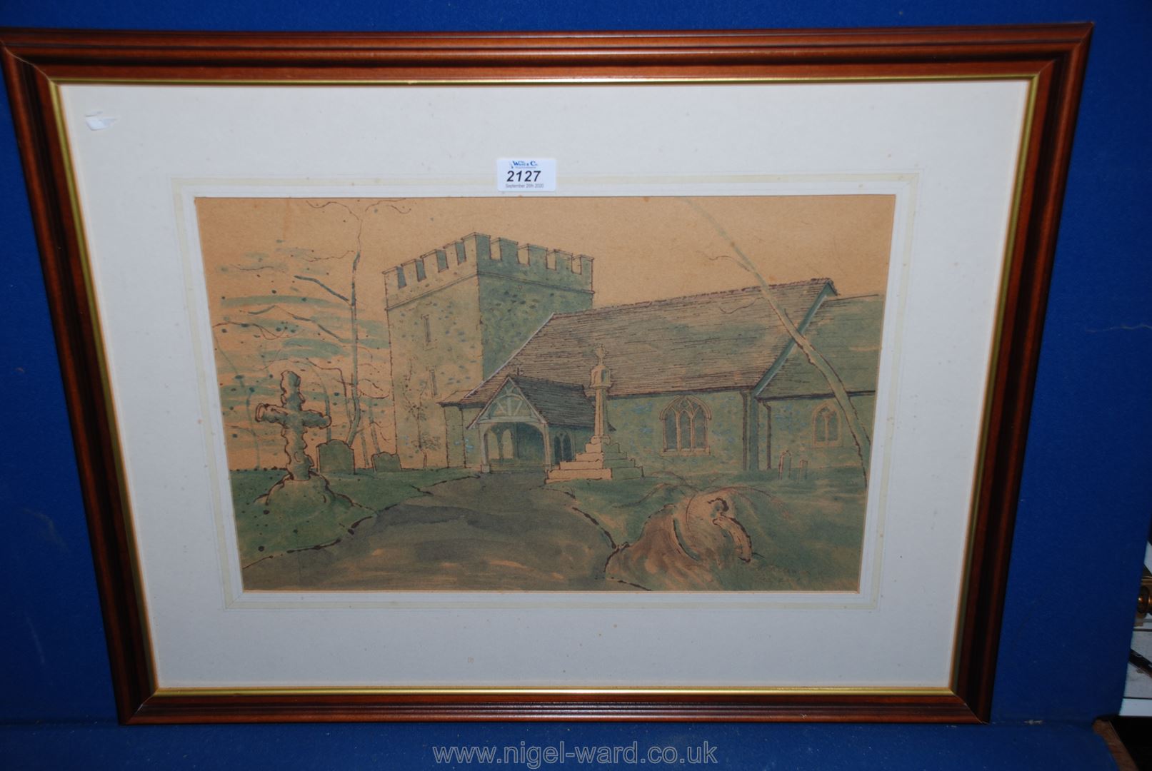 A watercolour of Knill church. - Image 2 of 2