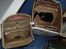 Two boxes of 78 rpm records to include Bill Haley and his Comets, Duane Eddy etc.