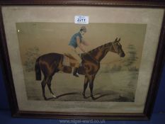 A framed picture of 'Gladiator', 1864 winner 2000 Guineas and Epsom Derby 1865.