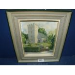 A framed Oil on board of Bridge Sollers' church, initialled lower left F.W.