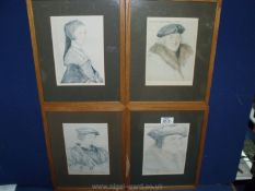 Four framed Prints of Thomas Moorland and family.