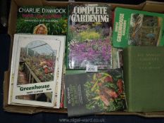 A box of gardening books