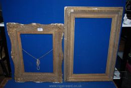 Two Victorian gilt gesso picture frames for restoration.