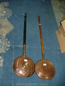 Two Copper warming pans