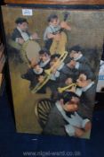 Leonard Creo : Oil on canvas of Orchestra Musicians, signed.