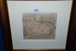 A signed pencil drawing by Charles James McCall (b.