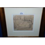 A signed pencil drawing by Charles James McCall (b.