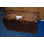 A pine box with hinged lid. 24" x 9" x 14" high.