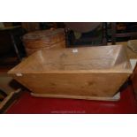 A pine dough trough. 30" x 18" x 11" high.