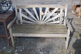 A wooden garden seat,