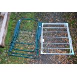 A clothes airer and deck chair metal frame