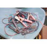 A quantity of various jump leads