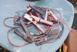 A quantity of various jump leads