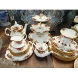 A Royal Albert "Old Country Rose" Dinner and tea service comprising six dinner, six dessert plates,