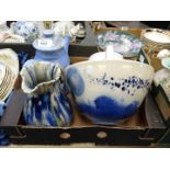 A small quantity of pottery items including Terry Williamson bowl, Welsh studio teapot, large tyg,