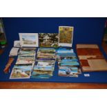 A quantity of Postcards mainly foreign, leather writing case, etc.