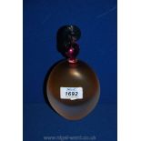A Murano style perfume Bottle with stopper of a different style and colour;