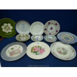 A quantity of plates including Quimper style, Limoges, Lord Nelson ware, Royal Staffordshire etc.