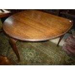 A dark Oak drop-leaf swing-leg Dining Table, 40 1/2'' x 19 7/8'' extending to an oval 59'' approx.