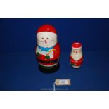 Two Russian Father Christmas dolls, one being 9 1/2'' tall,