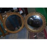 A gilt plaster circular Mirror.
