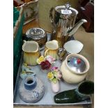 A small quantity of china including Royal Doulton posy of three roses, small floral shoes,