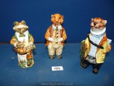 Three Cinque Ports Pottery Wind in the Willows figures - Toad 6 1/4" tall,