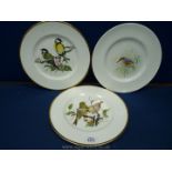 A pair of boxed limited edition plates Coalport British bird plates of Greenfinches and Great Tits