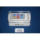 An Apple iPod nano 16GB Silver as new in original box with charging cable and Apple EarPods with