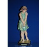 A small chalk young lady named 'the Shy Girl'. 15" tall.