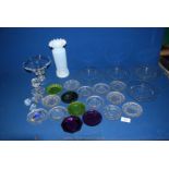 A quantity of glass including sweet dishes, footed bon bon dish, coasters,