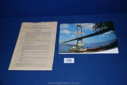A Programme of the opening of the Severn Bridge 8th 1966.