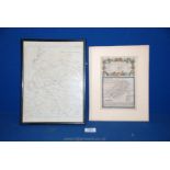 A Map on canvas of rivers and roads by L. Stockdale, 1794 and a road map of Montgomery.