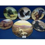 Miscellaneous wall plates to include four Royal Doulton Labrador plates,
