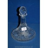 A Royal Brierley ship's Decanter in Fuchsia design, 10'' tall,