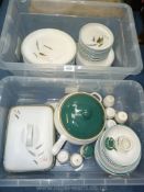 A good quantity of Denby 'Green-wheat' Dinnerware including dinner and side plates, three cruets,