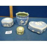 A selection of Wedgwood and other Jasper ware style items.