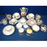 A quantity of cabinet Cups, saucers and tea bowls, all very much a/f.