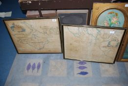 A Marine chart of the Isle of Wight, together with another Marine chart for the coast of Essex.
