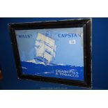 A vintage framed advert for Will's Capstan cigarettes.