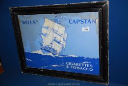 A vintage framed advert for Will's Capstan cigarettes.