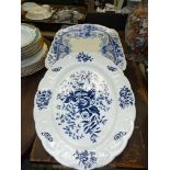 A large Burslem meat plate, Stanley Pottery 'Melba' and Booths 'Peony' meat plates.