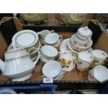 Two part Tea sets including a Noritake teapot, six cups, saucers and tea plates,