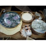 Miscellaneous china to include seven oriental plates, two Palissy meat plates, meat plate,