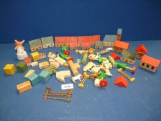 A small quantity of building block houses, etc.