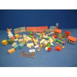 A small quantity of building block houses, etc.